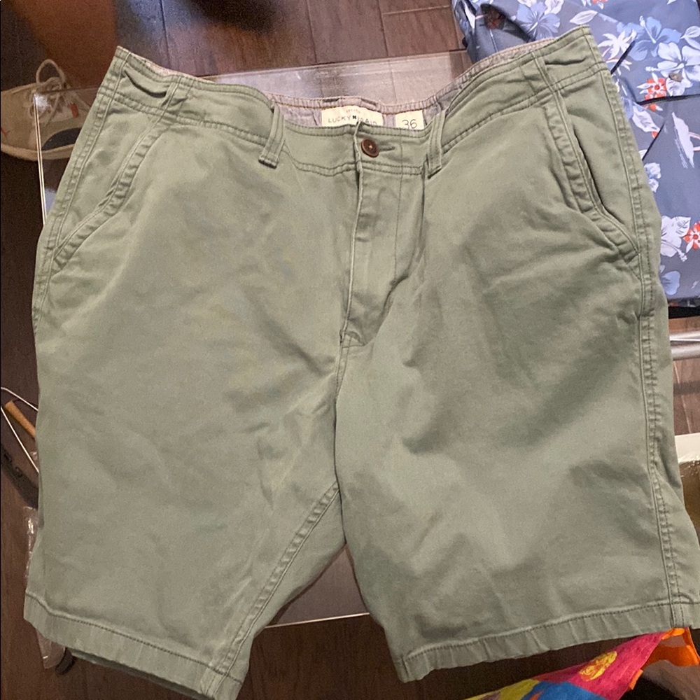 Lucky Brand Green Flat Front Shorts